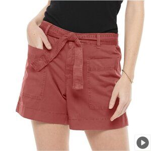 NWT Sonoma Brick Red Chino Knot-Waist Shorts XL 18 Orig$50+Tax